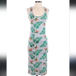 Alternative Apparel - Sleeveless Cotton Racerback Midi Dress | Small | Tropical